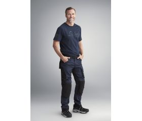 6341 Pantalones largos de trabajo elásticos AllroundWork Slim Fit color azul marino/ negro